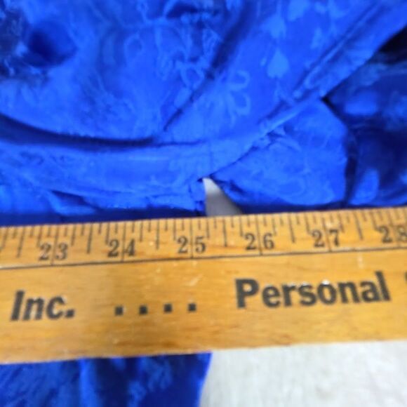 Torrid Size 1 Blue Jacquard Trench Coat Belted Long Sleeve Pockets Vented Sides - Picture 10 of 11